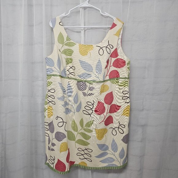 Vintage Positive Attitude Cream Floral Dress Sleeveless Coquette 22P - Picture 11 of 11